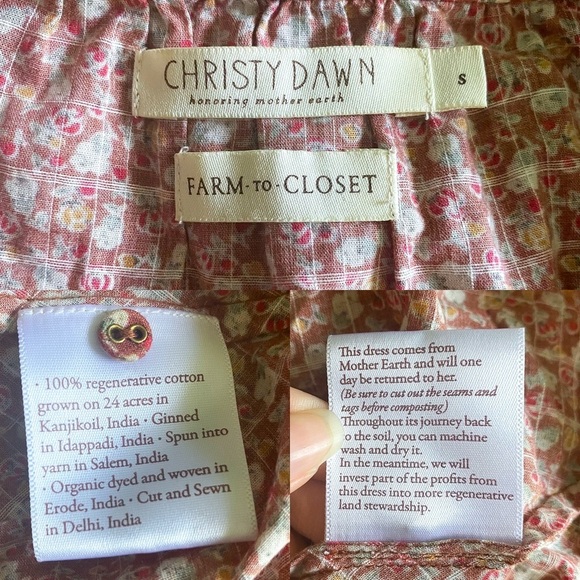 Christy Dawn Dress Emilia Floral Midi Cotton Rooibos Harvest S EUC - Picture 6 of 9